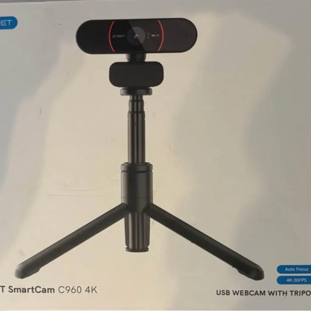 Black Webcam with Wide Lens